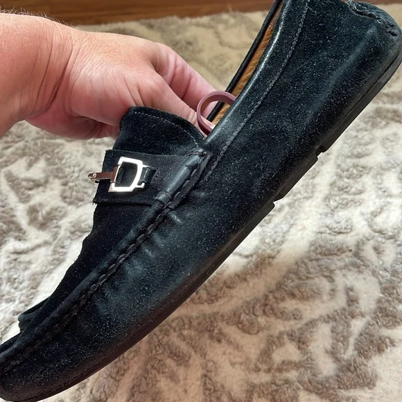 Gucci black Suede Driver loafers size 8